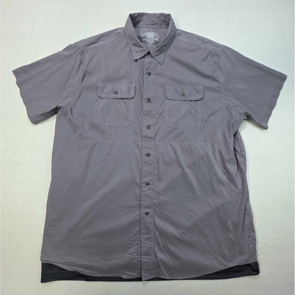 Vertx Shirt Mens 2XL Gray Short Sleeve Tactical Outdoor Pockets Weapon Guard